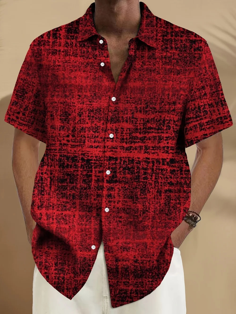 Summer Retro Texture Gradient Artistic 3D Printed Shirts - Casual Beach Hawaiian Style Mens Top - Suitable for Daily Wearing 260626 - view 5