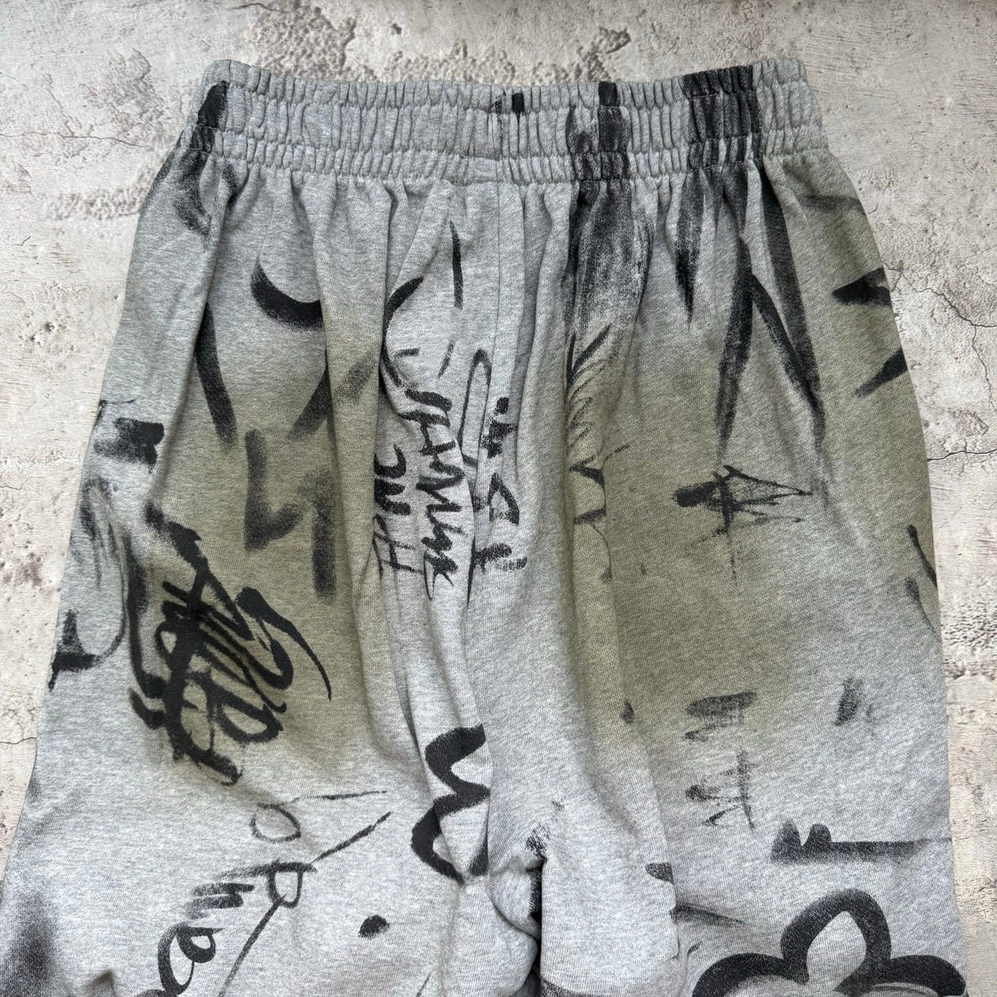 High quality Graffiti letters dirty long pants couple personality casual wide leg cotton Pants - view 3