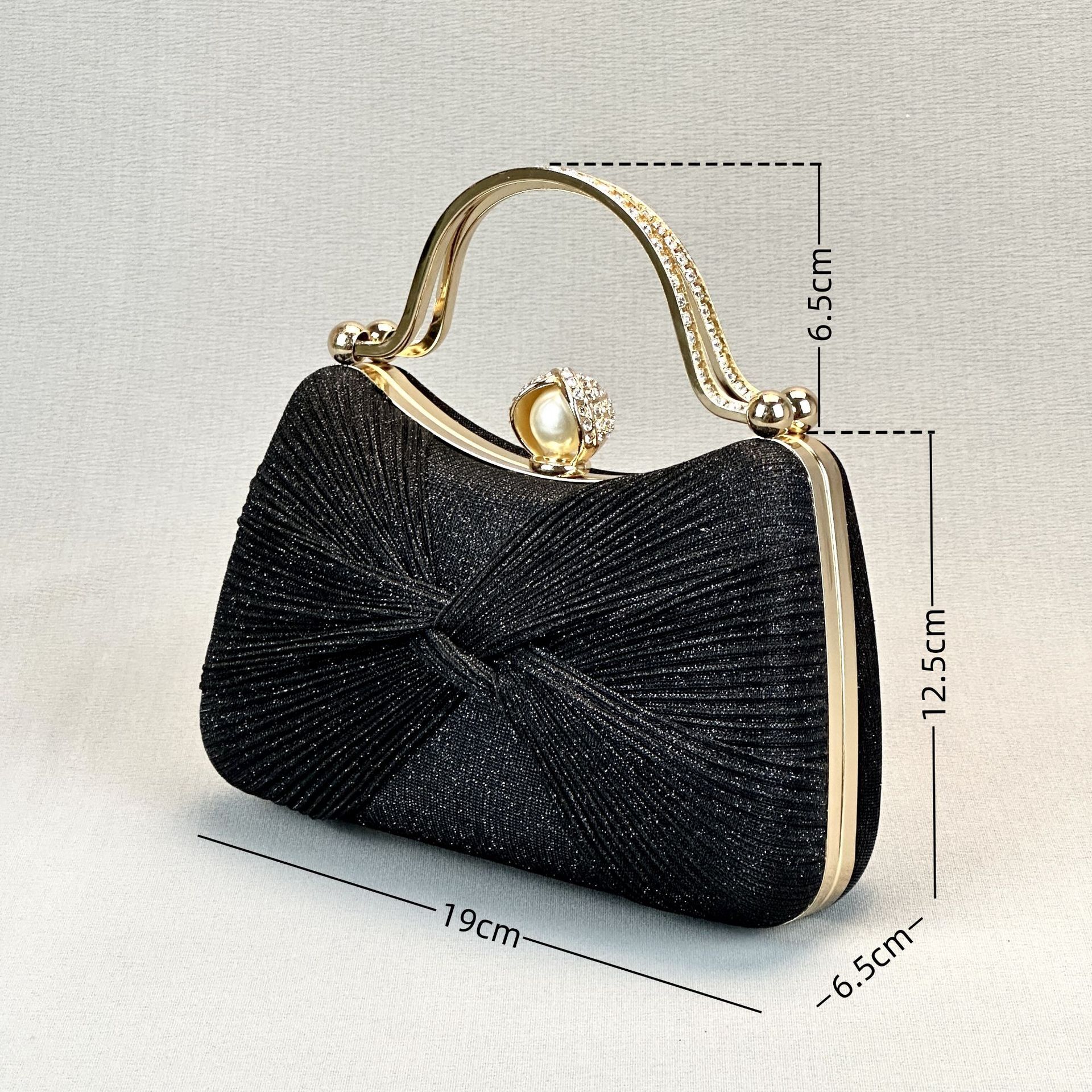 Cross-Border Wrinkle Bag for Women, Exquisite Handheld Evening Bag, Socialite Dress Party Crossbody Clutch, Light Luxury Style GLAMOR - view 5