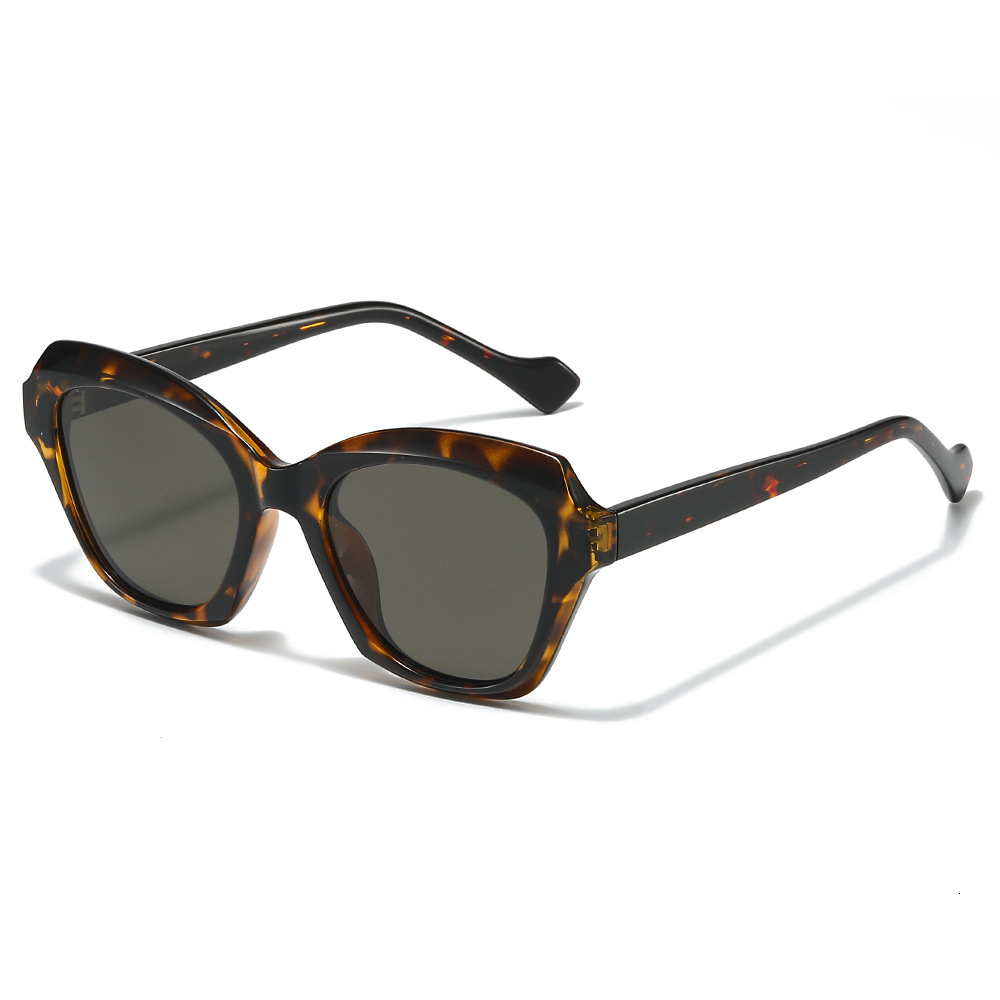 New Large-Frame Cat-Eye Polarized Premium Sunglasses, European And American Fashion, Pin-Inserted Acetate Legs, TR Frame Sunglasses