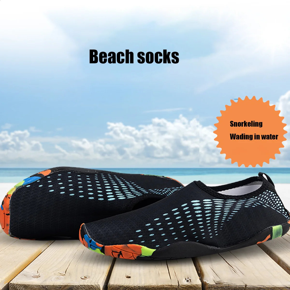 One Pair Barefoot Water Shoes for Men Women Quick Dry Slip On Aqua Yoga Beach Surf Swim Socks Beach Shoes 260622 - view 3