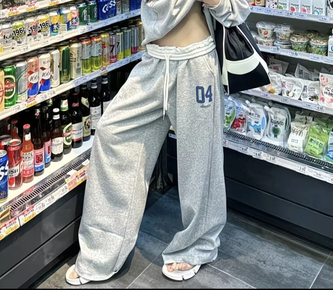 American fashion retro sportswear pants are suitable for women in spring and summer Midwaist sagging casual loose pa 260625 - view 7