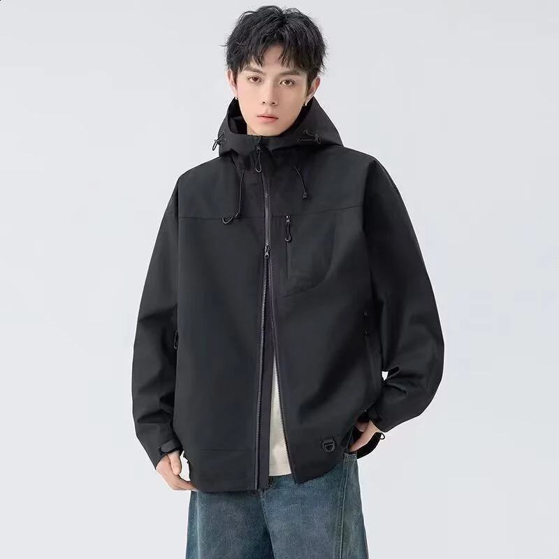 Outdoor Windbreaker Hooded Jacket Men Softshell Zip Up Windproof Waterproof Mountain Skiing Hiking Camping Jacket Autumn Coats 260623 - view 3