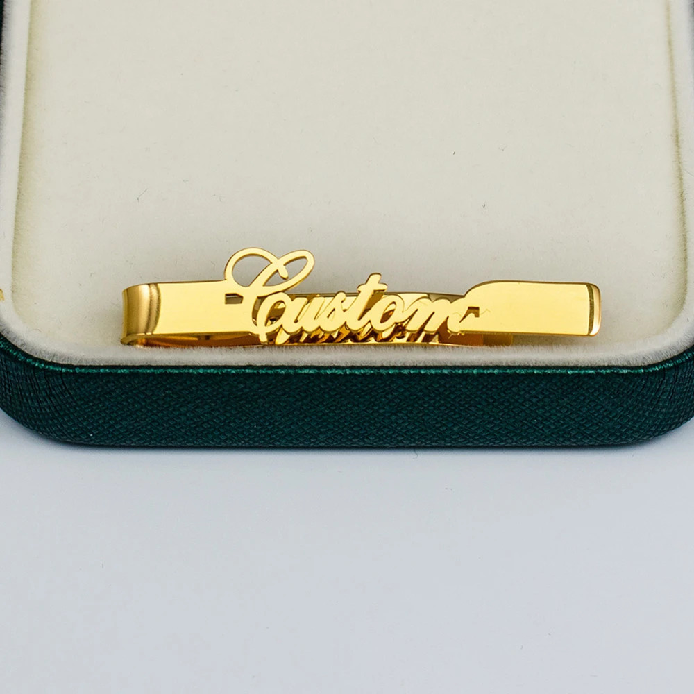 Tie Clips for Men Custom Name Stainless Steel Personalised Tie Clips Wedding Men Shirt Tie Pins Guests Gifts Fashion Jewelry 260626