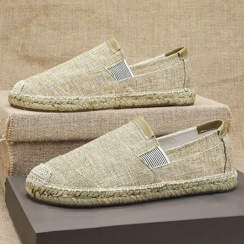 Lin Men Fisherman Shoes Mens Trendy Breathable Slip-On Casual Shoes Old Beijing Cloth Shoes Linen Material Summer Wear 260626 - view 3