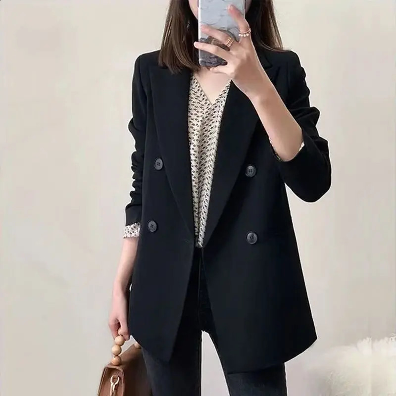 Women Blazer Jacket Korean Chic Long Sleeve Coat Black Office Ladies Suit Loose y ner Clothing Buttons Mujer 260625 - view 4