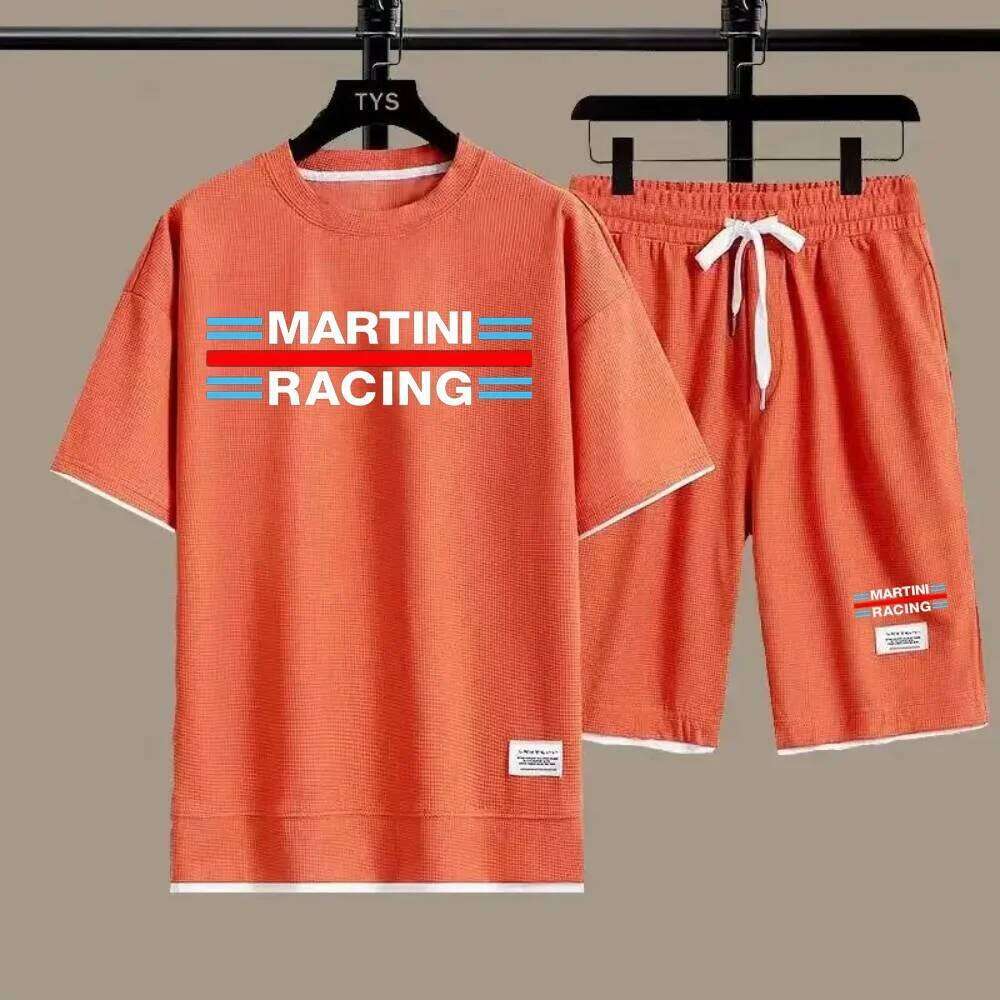 Men's sportswear summer loose and comfortable Martini racing car leisure elegant T-shirt shorts set 26Y0626 - view 5