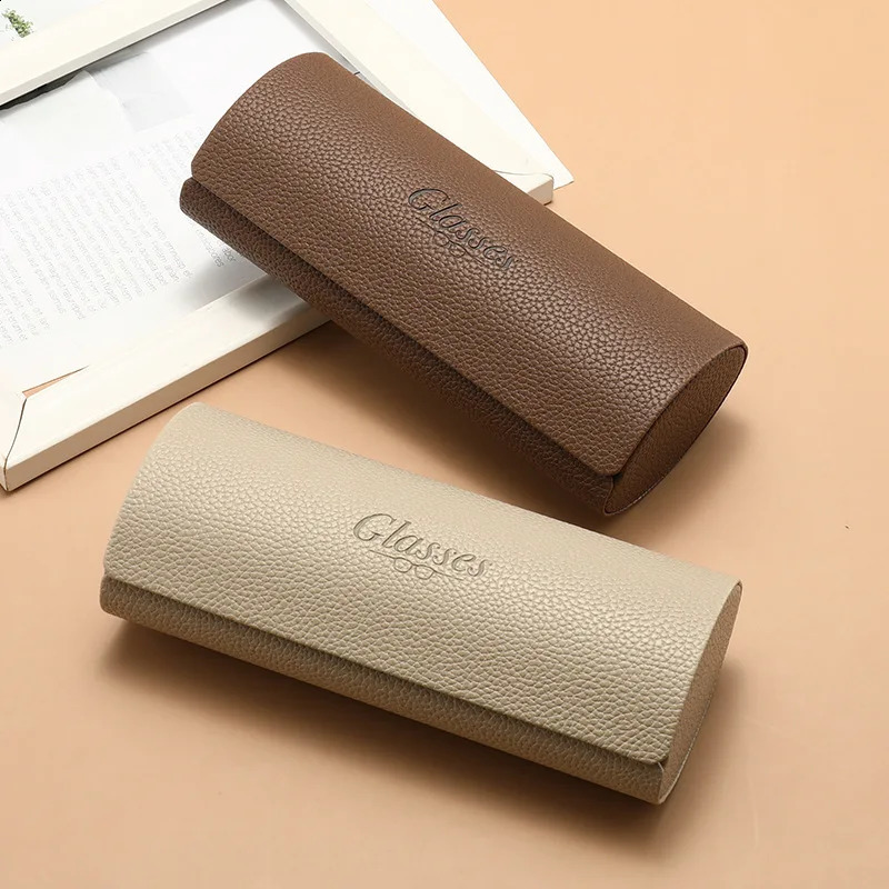 Fashionable and Simple Cylindrical Glasses Case Leather Pressure-Resistant Portable Unisex Glasses Storage Box 260625