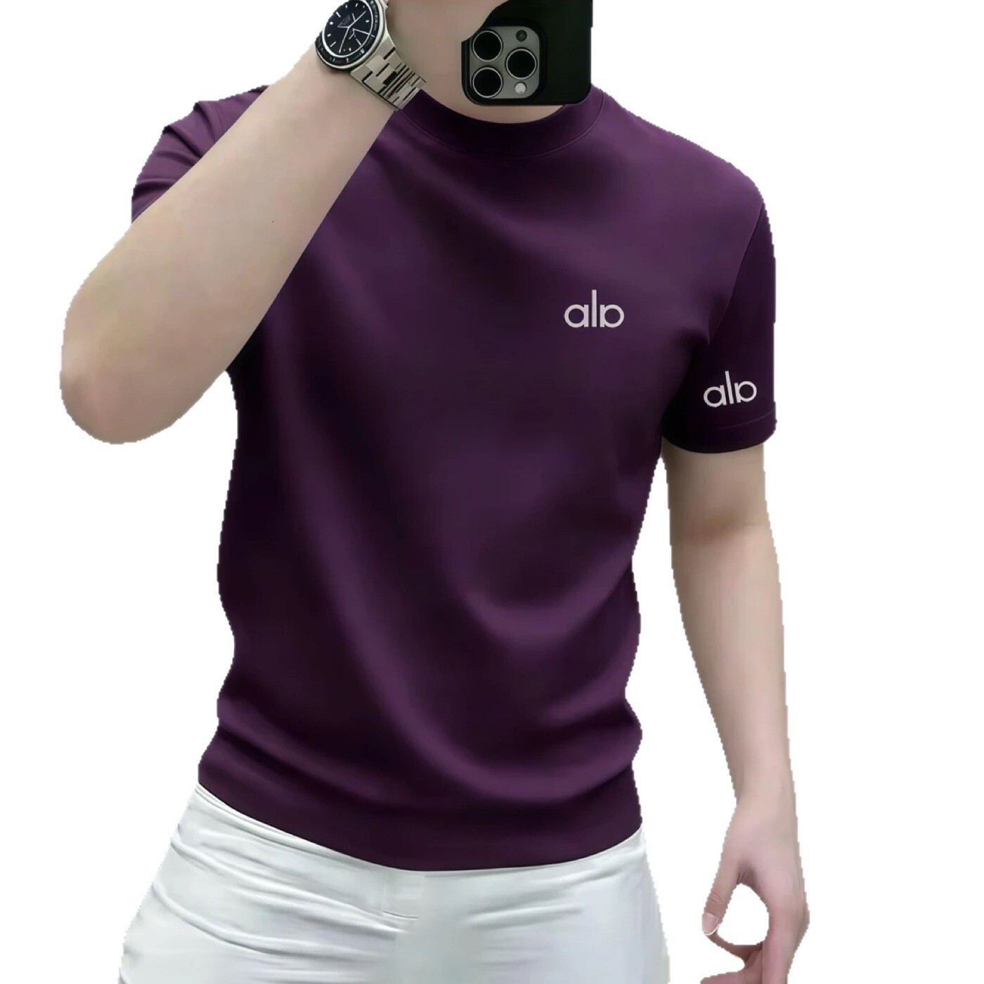 Short-Sleeved Versatile Round-Neck T-Shirt, Knitted Casual Base Layer, High-Quality Solid Color, Simple Men's Summer Wholesale - view 6