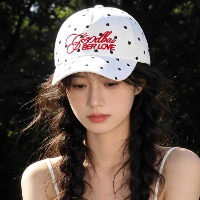 embroidered Korean version heart letter polka dot baseball versatile spring and summer sunshade duckbill hat M260626 - view 3