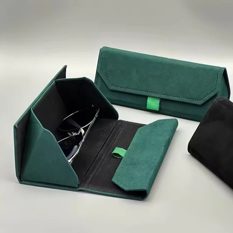 Velvet Triangle Folding Glasses Women Case Elegant Sunglasses Case Purse Hard Men Elegant Reading Glasses Box 1/2/3Pcs 260625