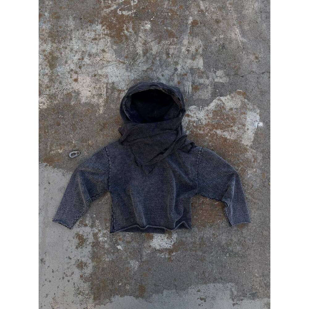 Personalized street niche headscarf patchwork hooded sweatshirt, early autumn new style pullover casual top W260626 - view 5