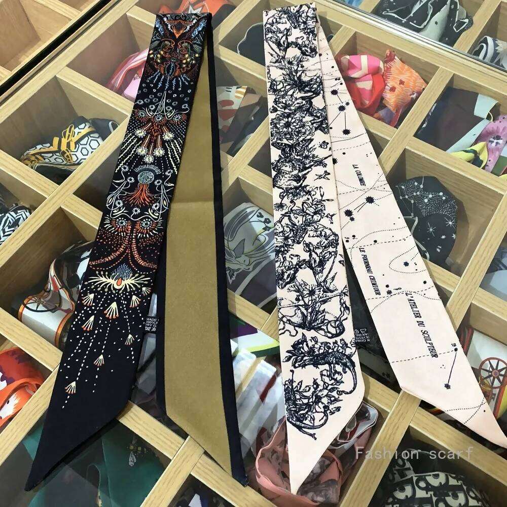 Tarot Summer New Thin and Narrow Wrapping Bag Handle Ribbon Headband Gift Streamer Scarf Luxury Clothes Women 26Y06226 - view 7