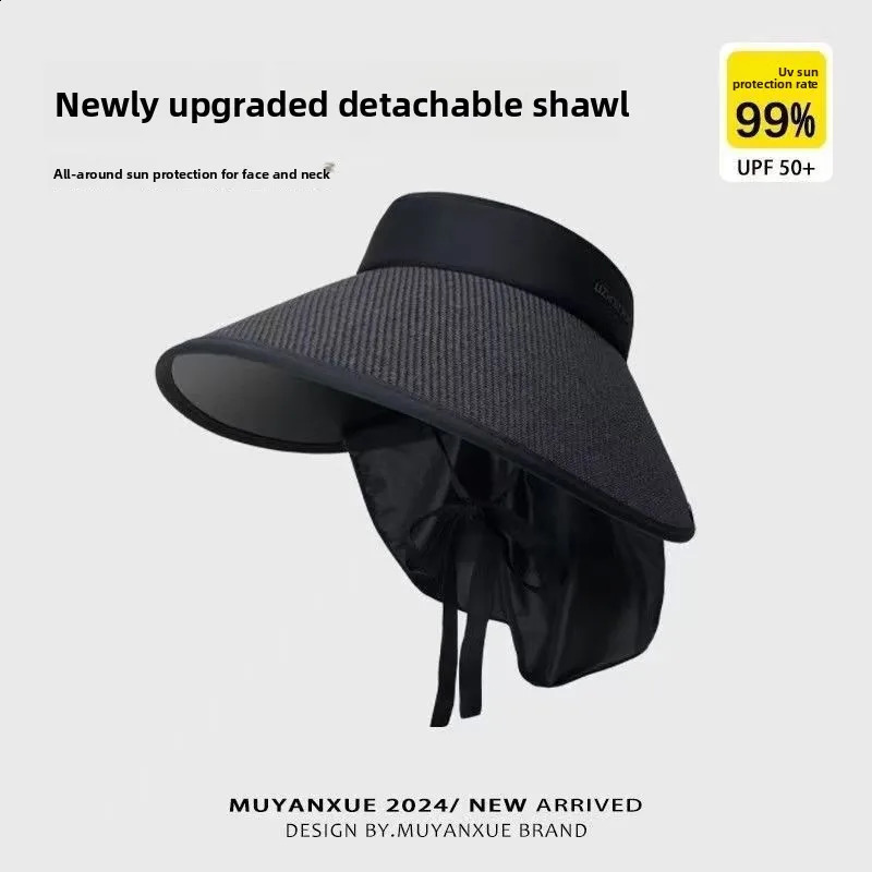 Summer Womens Big Brim Vinyl Empty Top Hat Foldable Riding Sun Hat Removable Sunscreen Hat 260625 - view 6