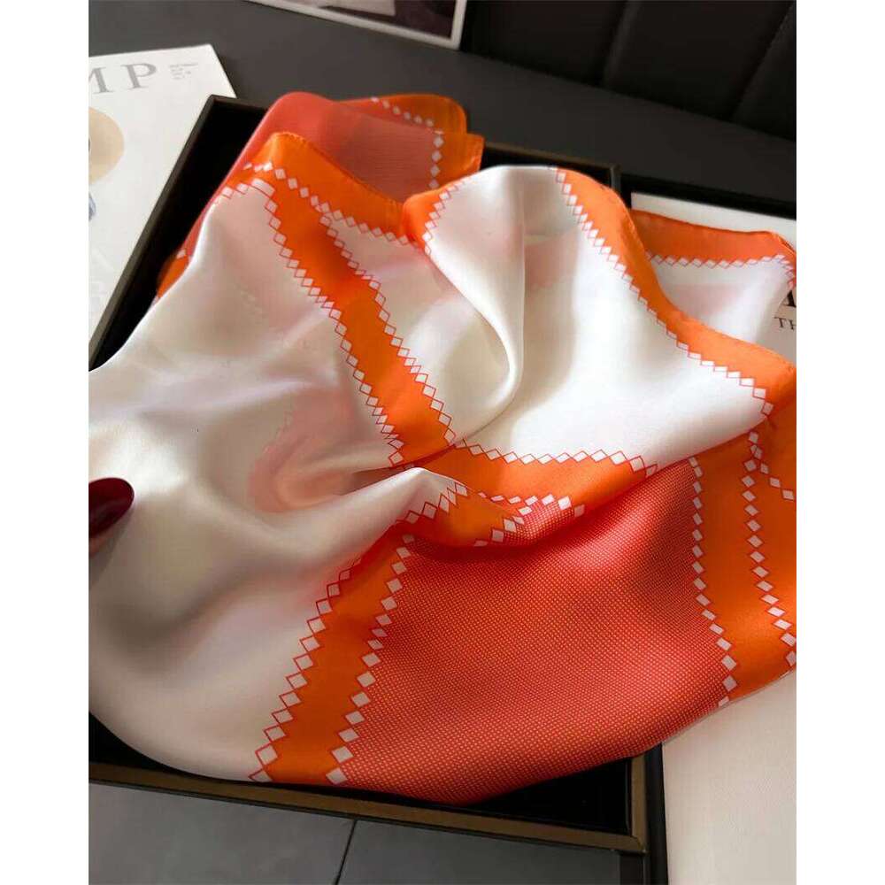 70cm Luxury Silk Square Scarf Womens Satin Bandana Print Scarves Head Band Fashion Lady Hair Shawl Wrap Female Neckerchief Hijab 26Y06226 - view 7