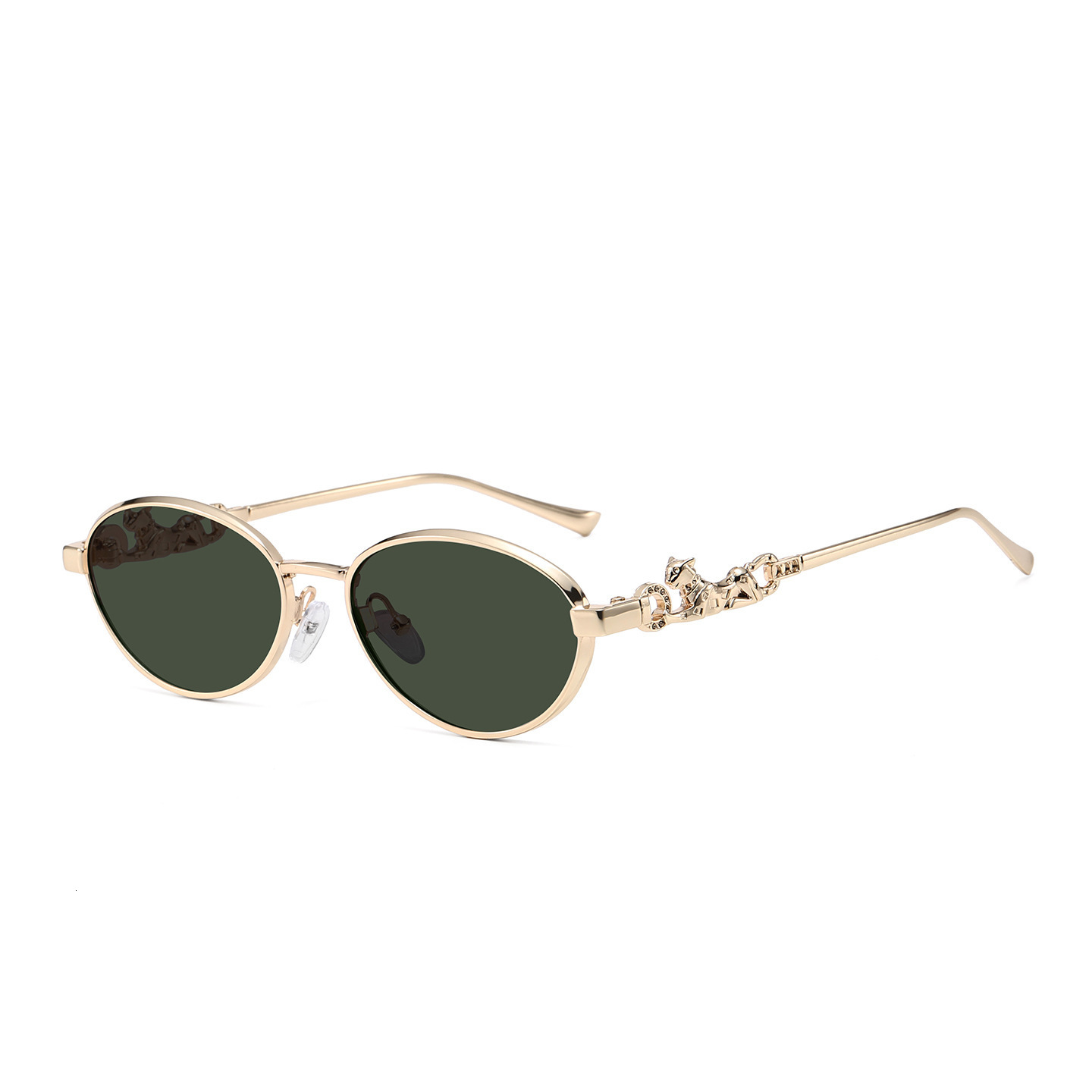 Oval-Shaped Fashionable New Trendy Sunglasses, European And American Style, Unique Leopard Print Small Frame, Popular On Instagram, Versatile Sunglass - view 6