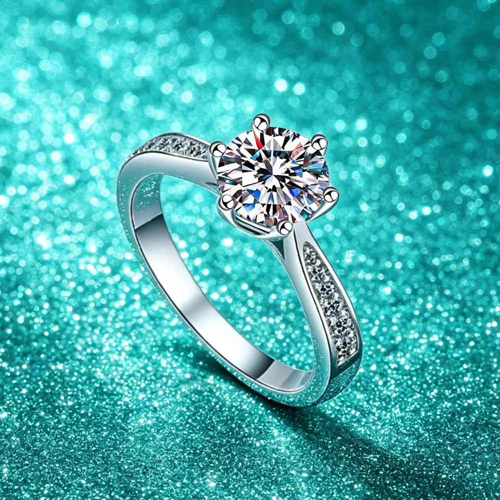 925 Sterling Silver Ring 052ct Shiny Classics for Women Wedding Jewelry Engagement Diamond Fashion Gifts 260625 - view 4