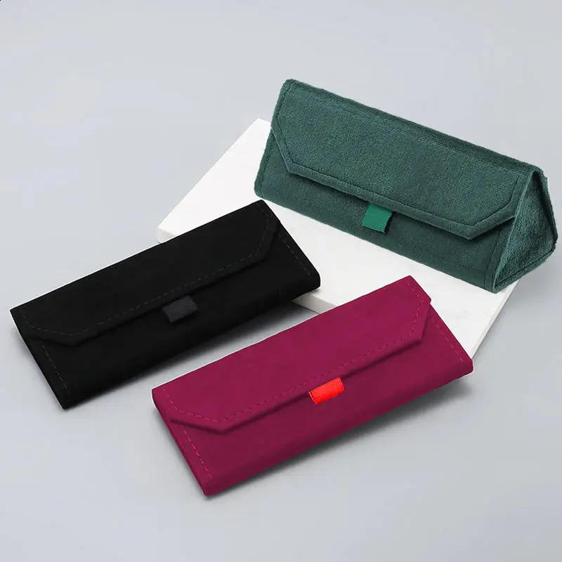 Velvet Triangle Folding Glasses Women Case Elegant Sunglasses Case Purse Hard Men Elegant Reading Glasses Box 1/2/3Pcs 260625 - view 3