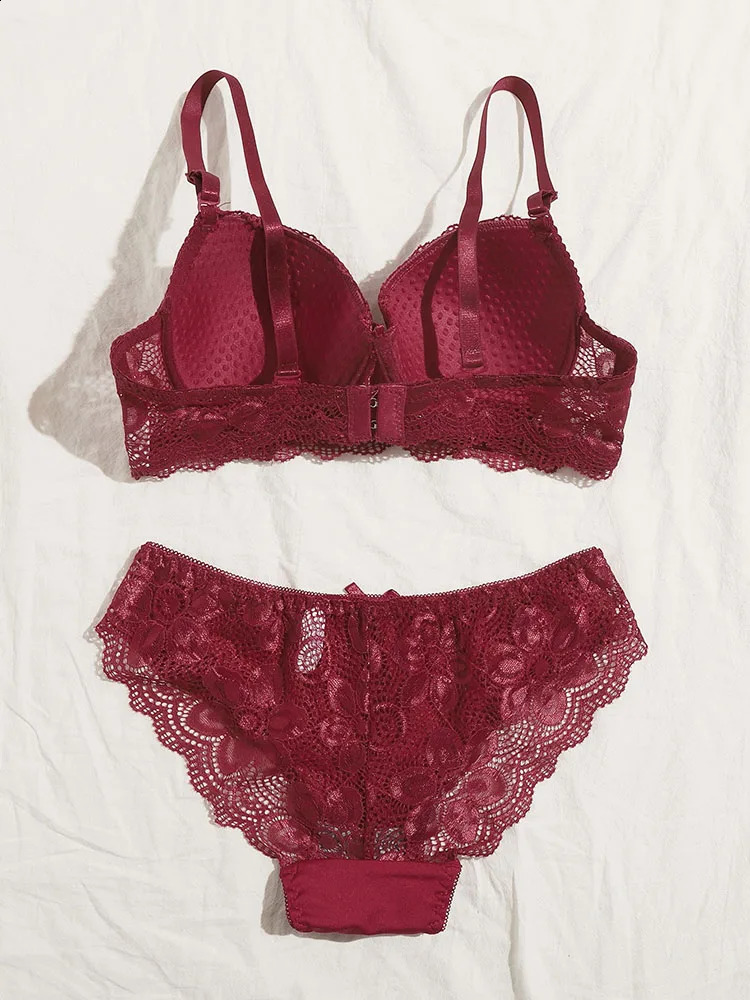 Transparent Floral Two Pieces Clothing Underwire Push Up Lingeries For Woman A2123 260626 - view 3