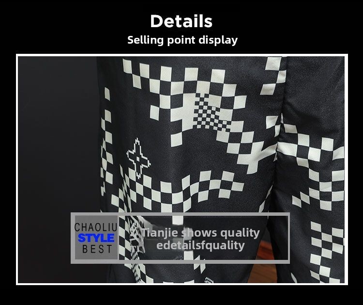 2025 Summer New Men's Casual Shorts, Fashionable Versatile, Beach Quick-Dry Straight Pants, Stylish And Unique Printed Trend - view 3