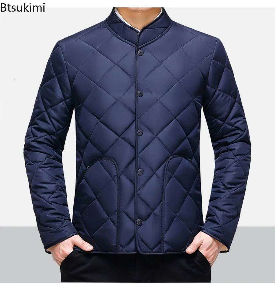 Men's Winter New Thickened Down Cotton Clothes, Solid Color Casual Stand Collar Single Breasted Fleecing Cotton-padded Clothes J260626 - view 4