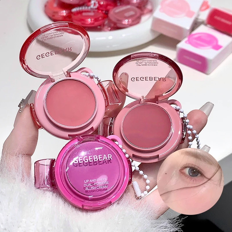 Matte Rose Purple Blush Cream Lip Cheek Multi-Use Lip Mud Lipstick Monochrome Blusher Brightening Face Easy Color Rouge Makeup 260625 - view 3