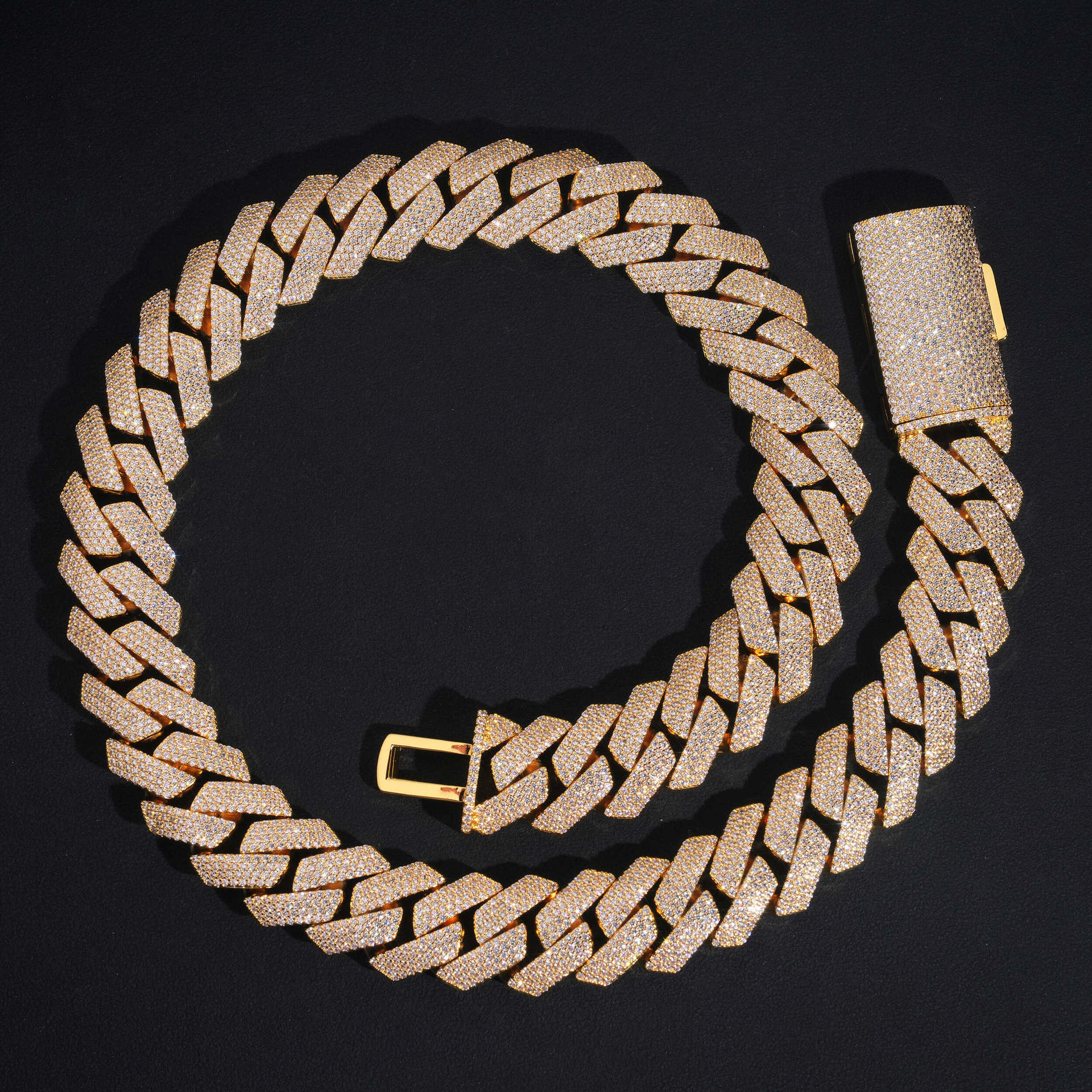 Classic 4-row Cuban necklace VVS Mosan stone full diamond 16mm Melmi necklace bracelet is suitable for rock rappers to wear - view 4