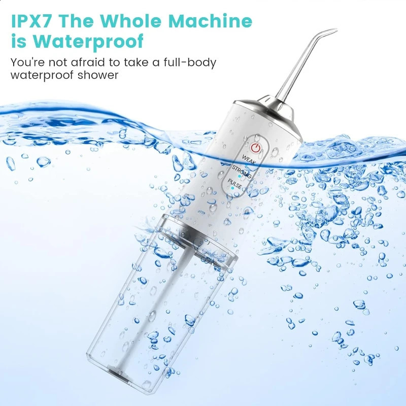Portable Cordless Water Flosser USB Rechargeable Smart Electric Oral Irrigator w4 Jet Tips 3 Modes for Teeth Braces Care 260626
