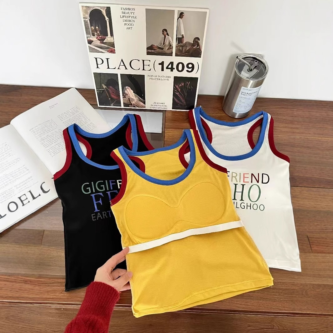 Spicy girl vest, 2026 summer new slim fit multifunctional slim fit color letter printed small vest top sleeveless top sexy suspender - view 4