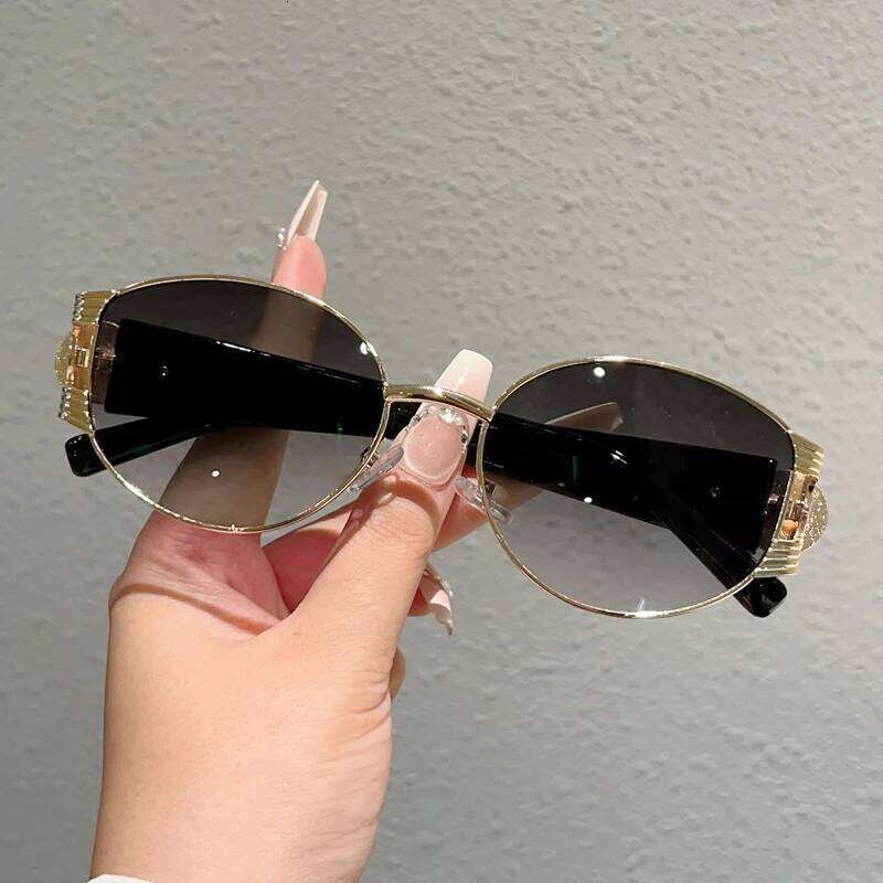 KAMMPT Retro Oval Sunglasses Women 2025 Stylish Gradient Multi-color Decor Sun Glasses Trendy Luxury Brand Design Casual Shades 26Y0626 - view 3