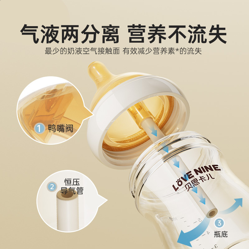 born specific bottle/high borosilicate glass anti inflation bottle/for babies aged 0-6 months 240812