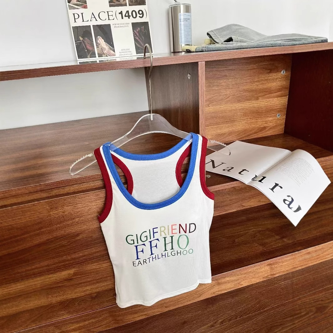 Spicy girl vest, 2026 summer new slim fit multifunctional slim fit color letter printed small vest top sleeveless top sexy suspender - view 5