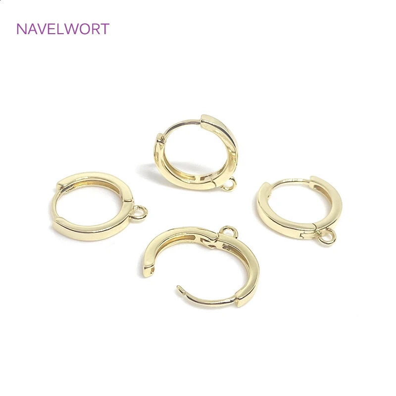 14K Gold Plated Brass Earrings Hooks Round Hoop EarringsEarring FixturesFasteners For EarringsDIY Earring Making Accessories 260623 - view 5