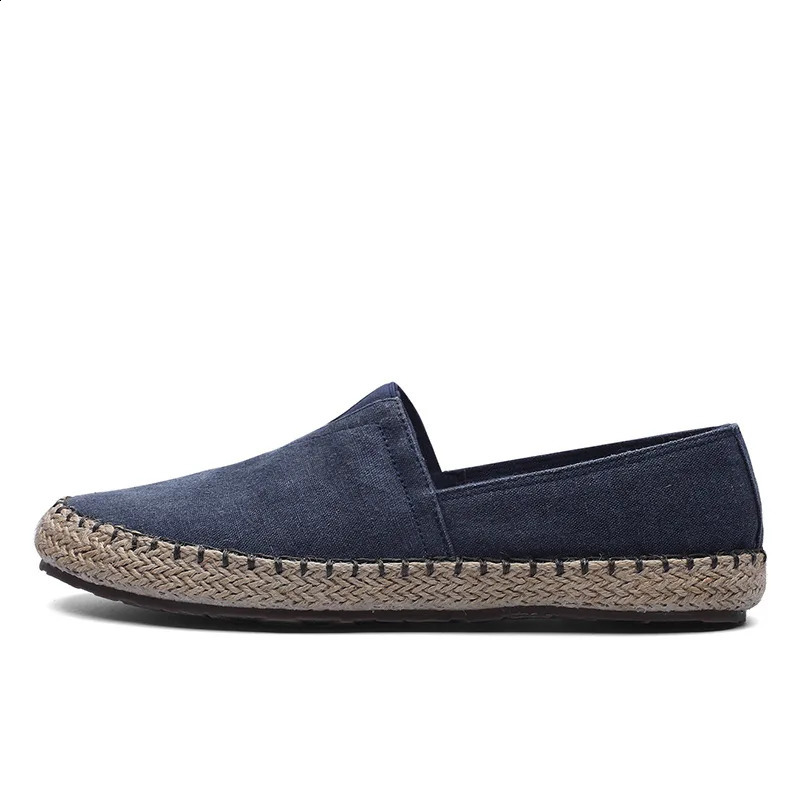 Mens linen canvas flat canvas lazy loafers driving shoes spring and autumn high quality 260626 - view 3