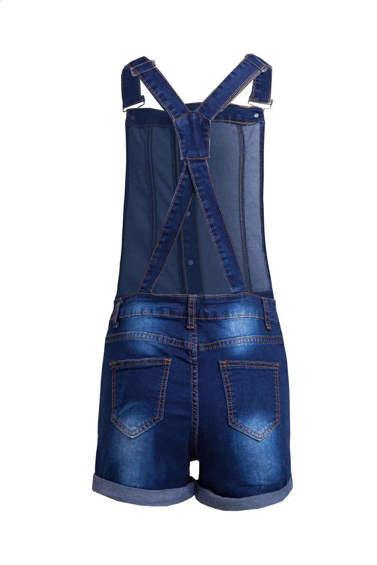 Women Summer Denim Bib Overalls Jeans Shorts Jumpsuits and Rompers Playsuit 260626 - view 5
