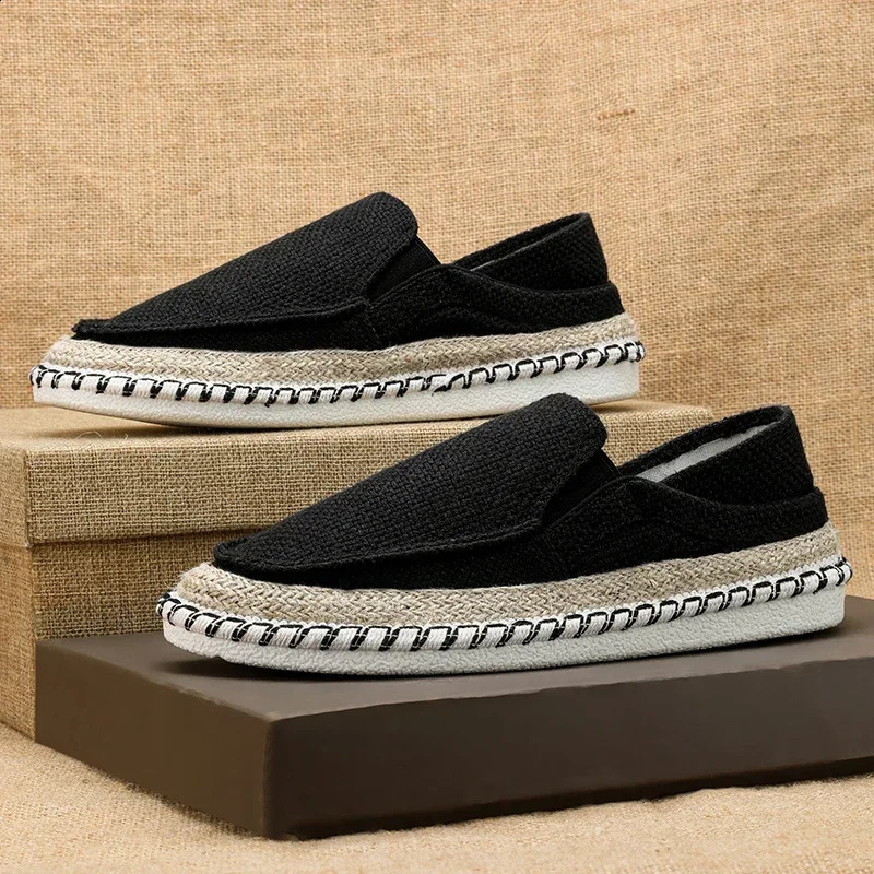 Espadrilles Shoes for Men Man Sneakers Summer Non-Leather Casual Shoes Fashion Footwear Men Male Classics Linen Leisure 260626 - view 5