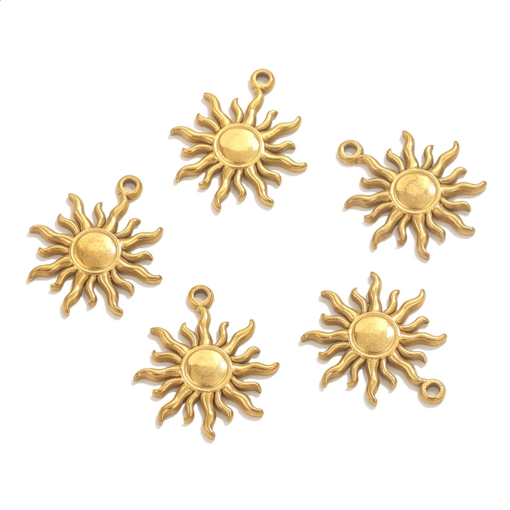 5pcs Stainless Steel Sun Charms for Jewelry Connectors Earrings Making Supplies DIY Jewelry Pendants Findings Accessories Crafts 260623 - view 7
