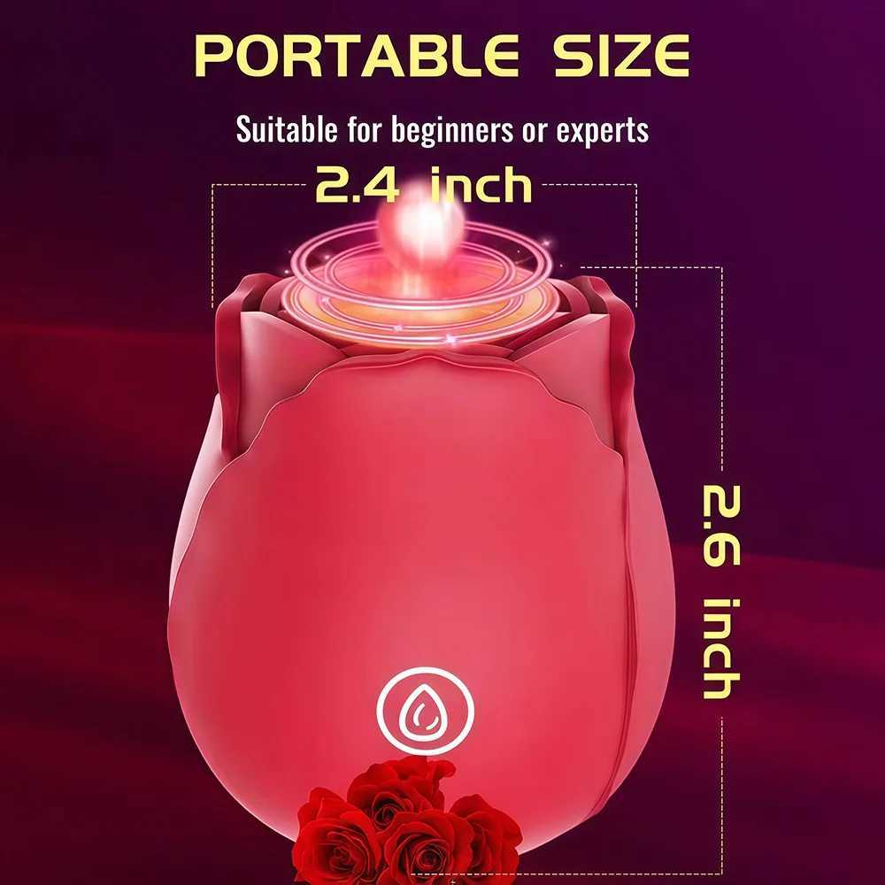 Vibrator 10 Speed Rose Suker G-spot Dildo Clitoris Stimulating Sucking Female Sex Toy USB Rechargeable Rose-shaped Mini Massager M260626 - view 7