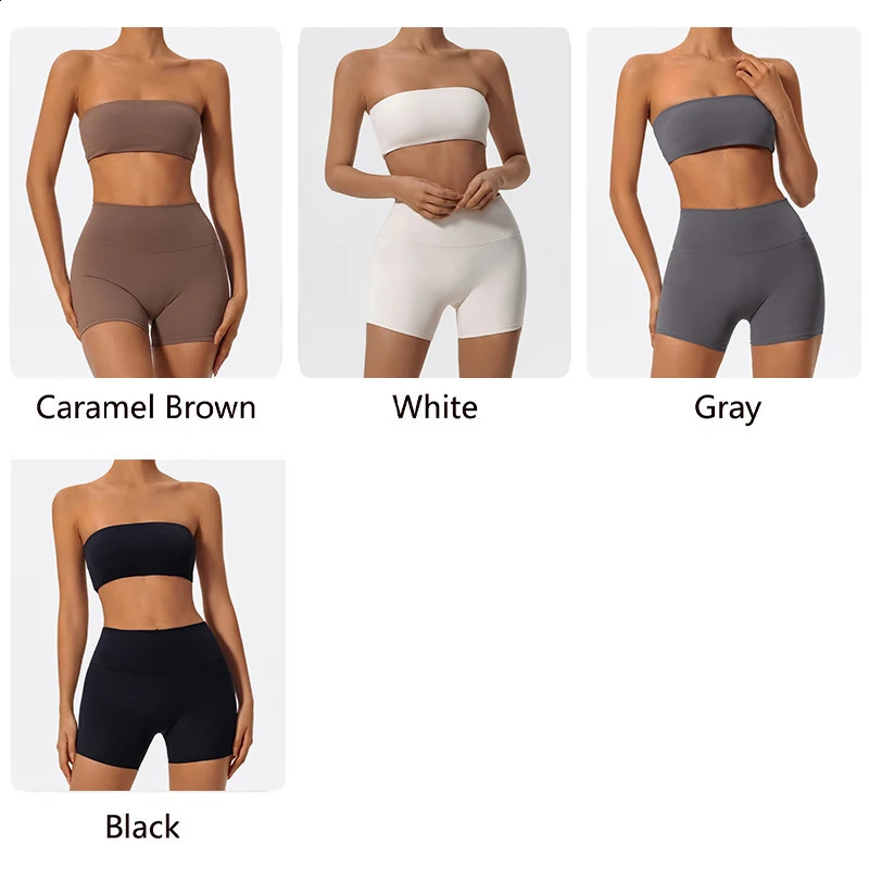 Summer Two Piece Fitness Sports Set Women Workout Yoga Outfit Strapless Bra Woman 2Ps Gym Crop Top Deportivos Mujer Gym Suits 260626 - view 5