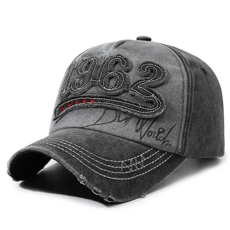 Letter Unisex Retro 1962 Numbered Baseball Color-Blocked Washed Duckbill Hat Adjustable Retro Style Outdoor M260626 - view 7