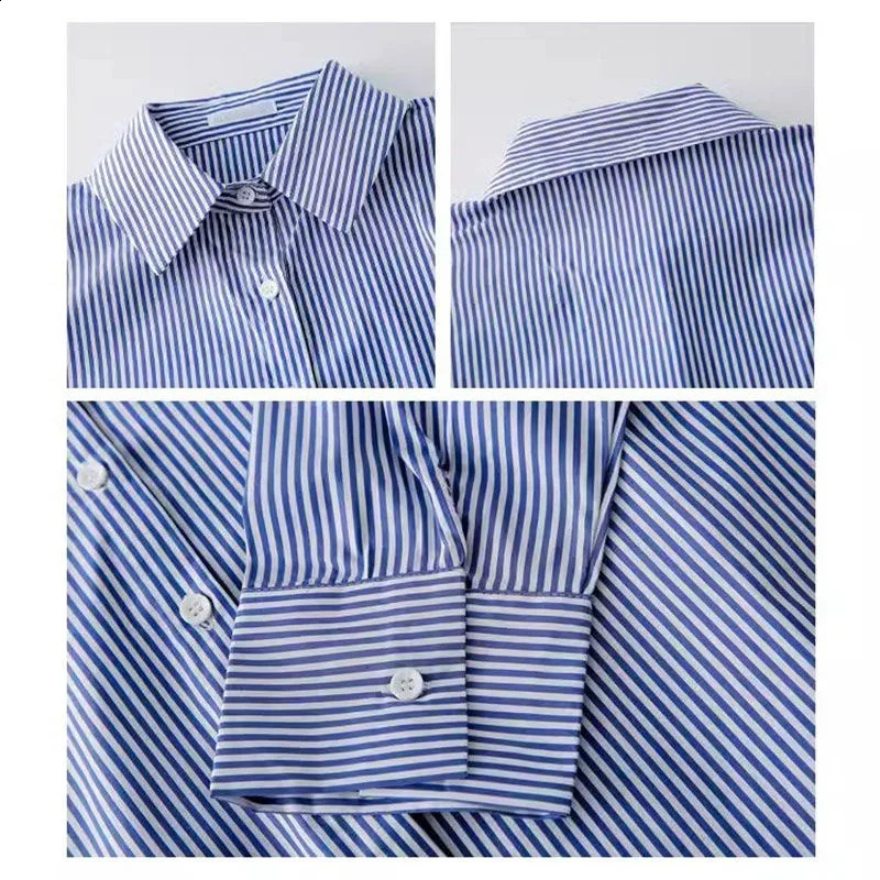 AOSSVIAO 2026 Spring Autumn Classic Striped Woman Blouses Shirt Lady Long Lantern Sleeve Stand Collar Loose Blusas Tops 260626 - view 7