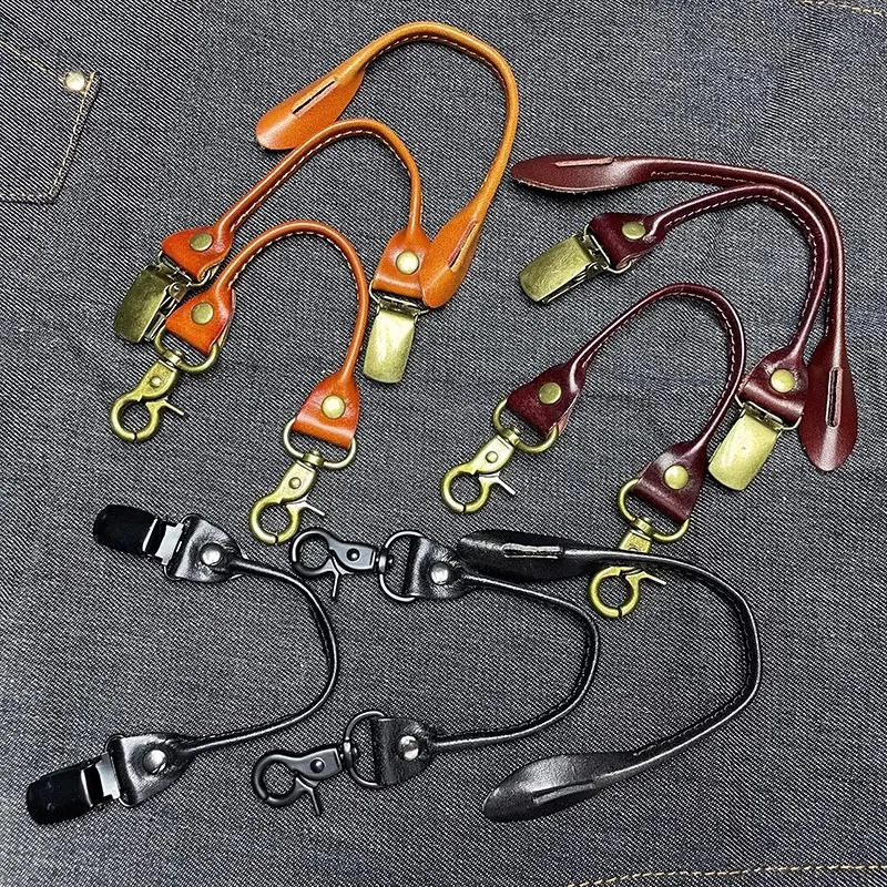 Retro Mens Suspender Accessories Cowhide Handmade DIY Suspender Replacement Improved Suspender Accessories Multi-Color 260626