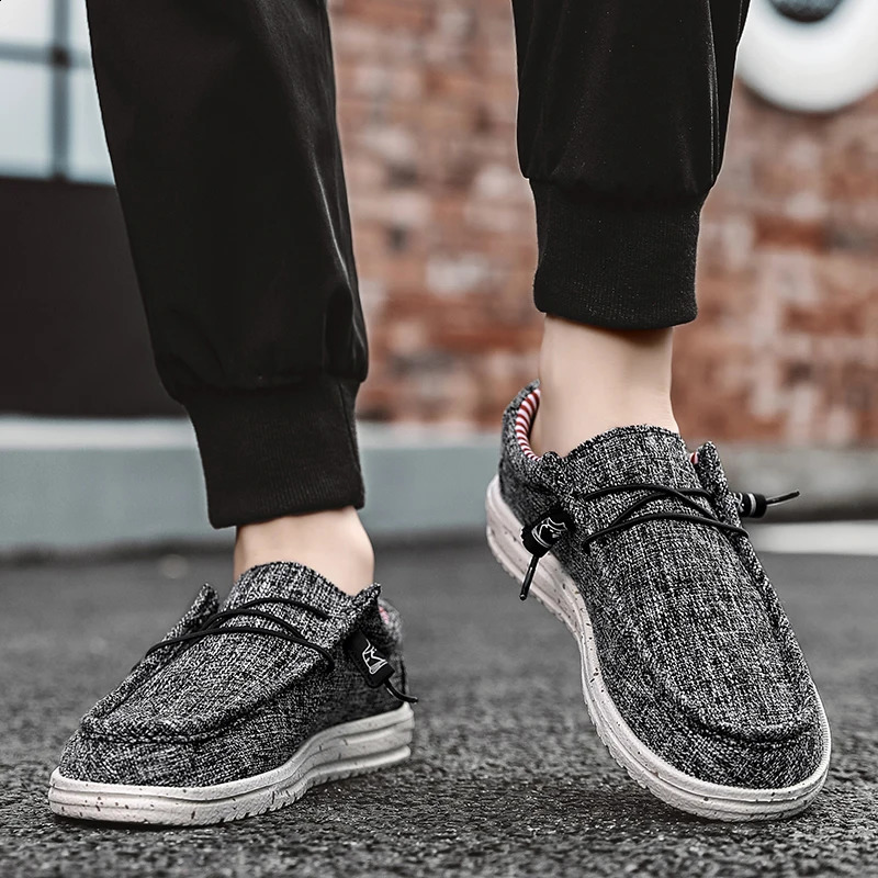 Men Casual Shoes Fashion Denim Canvas Breathable Walking Flat Outdoor Large Size Light Mens Loafers 260626 - view 6
