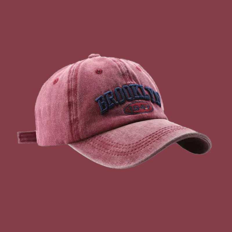 Season New Fashion Unisex Four tideway Baseball Outdoor Casual Retro Washed Cotton BROOKLYN 1947 Embroidered SnapSunHat M260626 - view 7