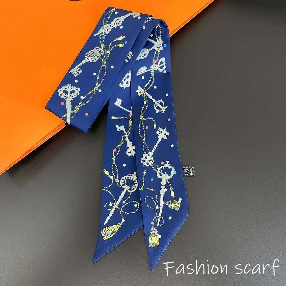 Europe 2025 Fashion New National Style Small Nroken Flower Women's Decorative Twill Binding Bag Handle Silk Ribbon Scarf 26Y06226