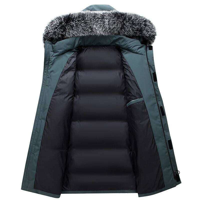 Autumn Winter Men Windproof Coats Mens Warm White Duck Down Hooded Jacket Parkas Multi Pockets Overcoat Male LZLLTT J260626 - view 5