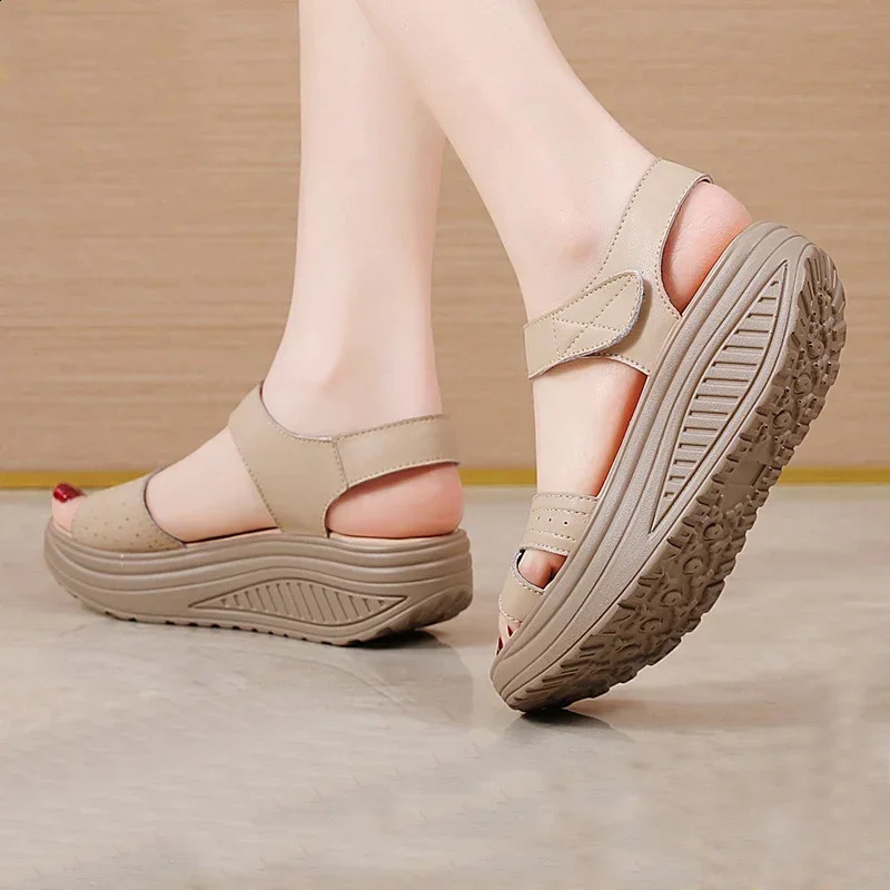 EOFK Women Comfortable Sandals Wedges Platform Ankle Strap Casual Ortic Walking Orthopedic Arch Support 5cm heel 260626 - view 6