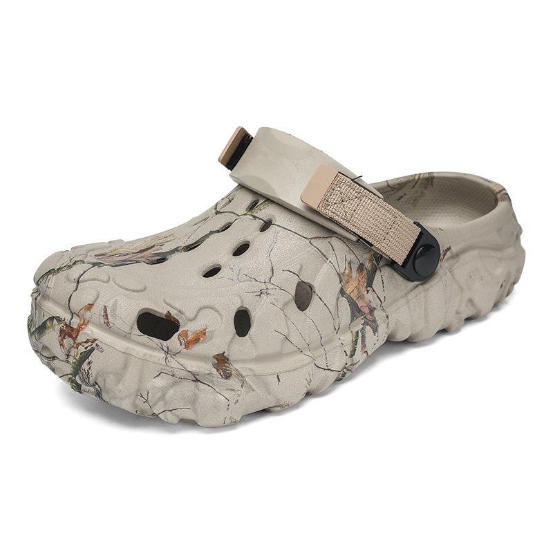 Men Camo Print Platform Clogs Adjustable Heel Strap Breathable Hollow Out EVA Garden Shoes Anti Slip Thick Sole Outdoor Beach Slip On Sandals - view 6