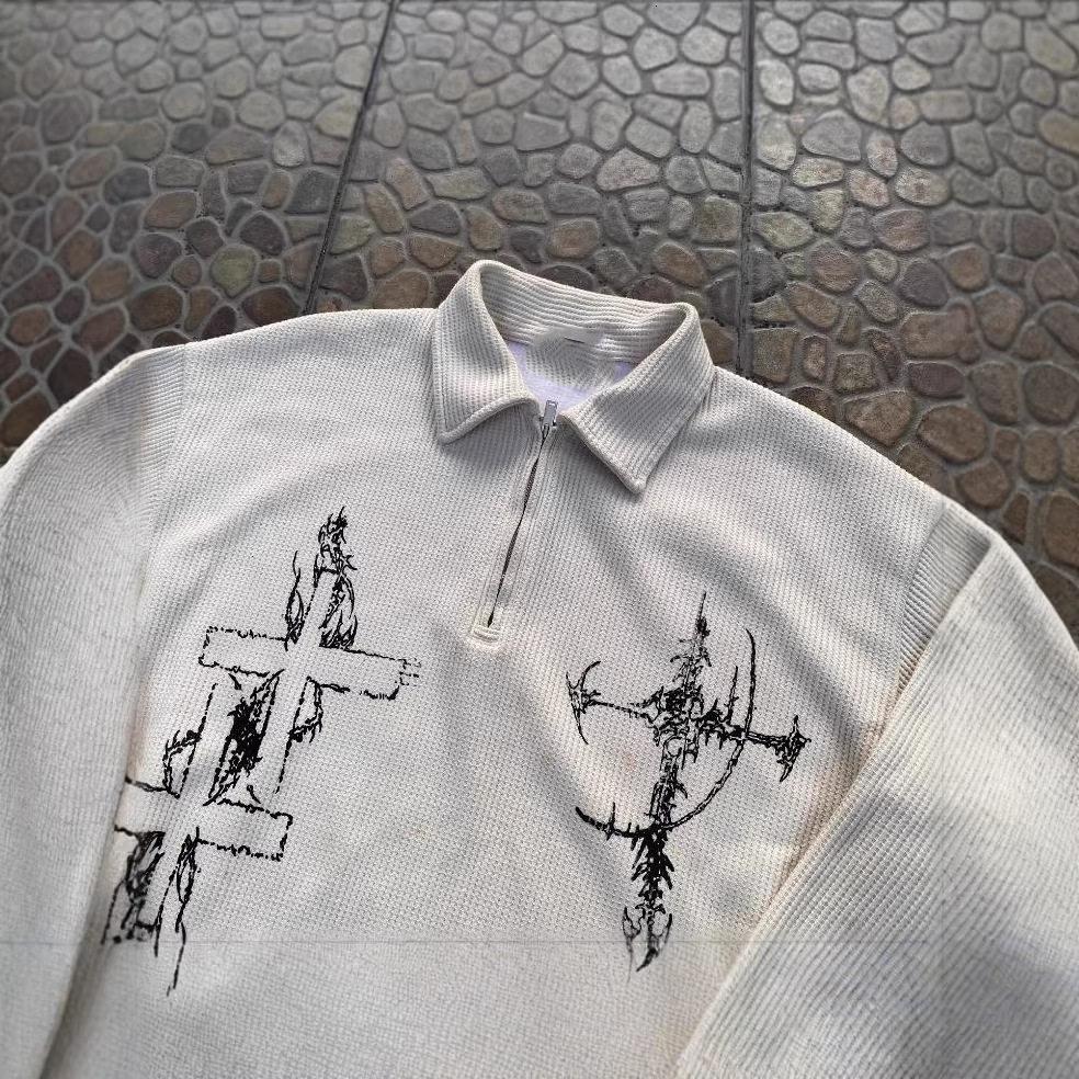 American Street Style Autumn Winter Loose-Fitting Unisex Jacket With Gun And Letter Print Pattern - view 4