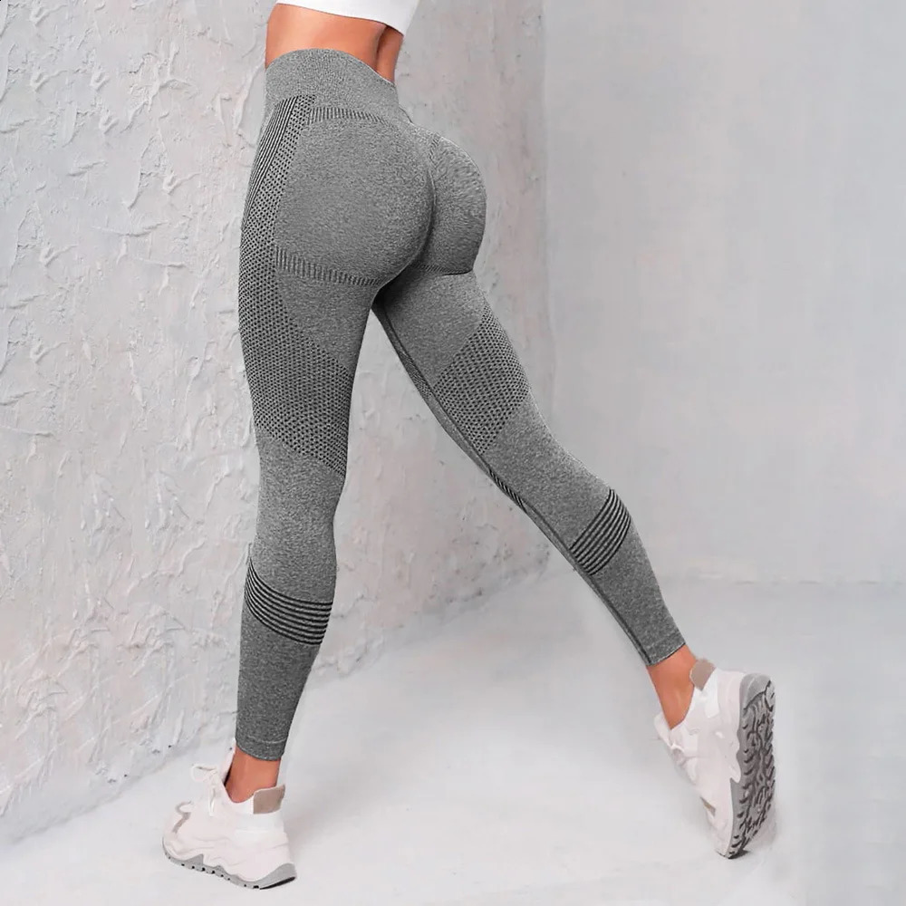 Knitted yoga wear seamless hip-lifting sports pants womens peach-buttock fitness pants tight sports yoga breathable 260626 - view 3